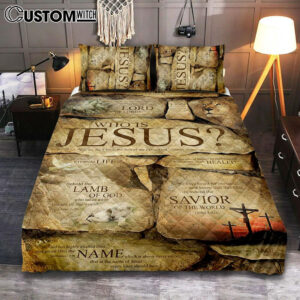 Who Is Jesus Quilt Bedding Set Bedroom – The Son Of The Living God – Mathew 16 16 – Christian Cover Twin Bedding Quilt Bedding Set – Religious Quilt Bedding Set Prints