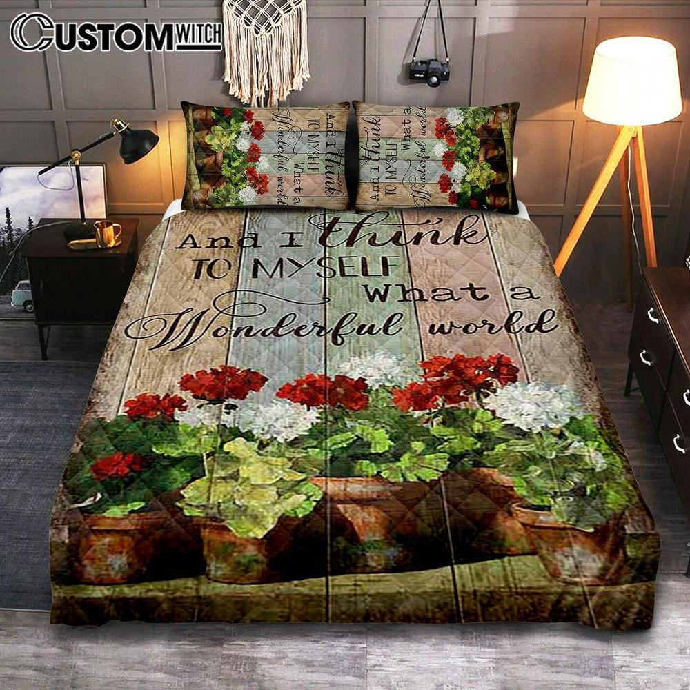 What A Wonderful World Red And White Flower Quilt Bedding Set Art – Christian Art – Bible Verse Bedroom – Religious Home Decor What A Wonderful World Red And White Flower Quilt Bedding Set Art – Christian Art – Bible Verse Bedroom – Religious Home Decor