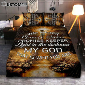 Way Maker Miracle Worker Promise Keeper Quilt Bedding Set Bedroom – Christian Cover Twin Bedding Quilt Bedding Set – Religious Quilt Bedding Set Prints