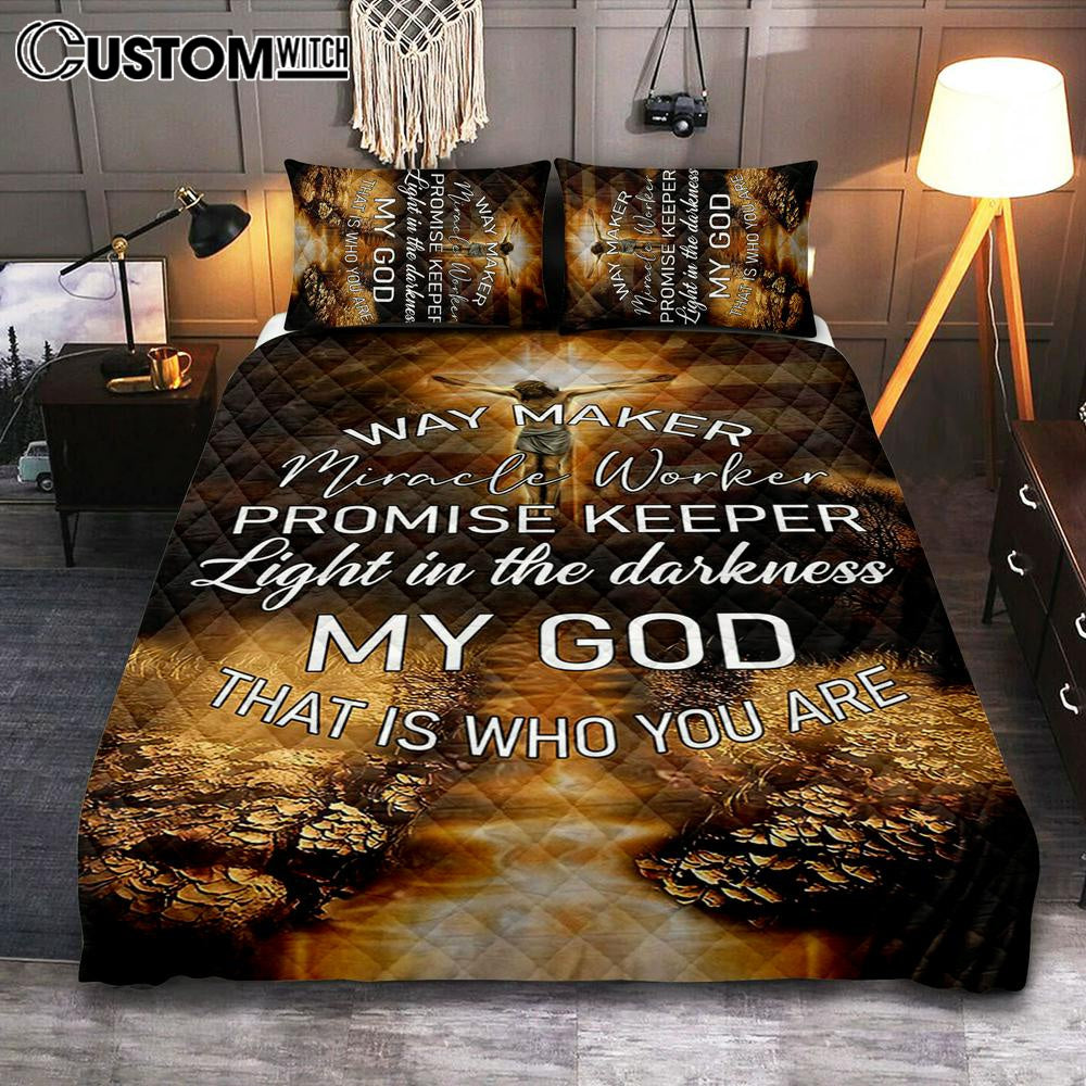 Way Maker Miracle Worker Promise Keeper Quilt Bedding Set Bedroom – Christian Cover Twin Bedding Quilt Bedding Set – Religious Quilt Bedding Set Prints
