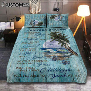 Turtles I Can Only Imagine Quilt Bedding Set Art – Christian Art – Bible Verse Bedroom – Religious Home Decor