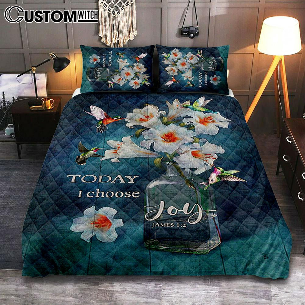 Today I Choose Joy Lily Hummingbird – Quilt Bedding Set Bedroom – Bible Verse Quilt Bedding Set Art – Christian Home Decor Today I Choose Joy Lily Hummingbird – Quilt Bedding Set Bedroom – Bible Verse Quilt Bedding Set Art – Christian Home Decor