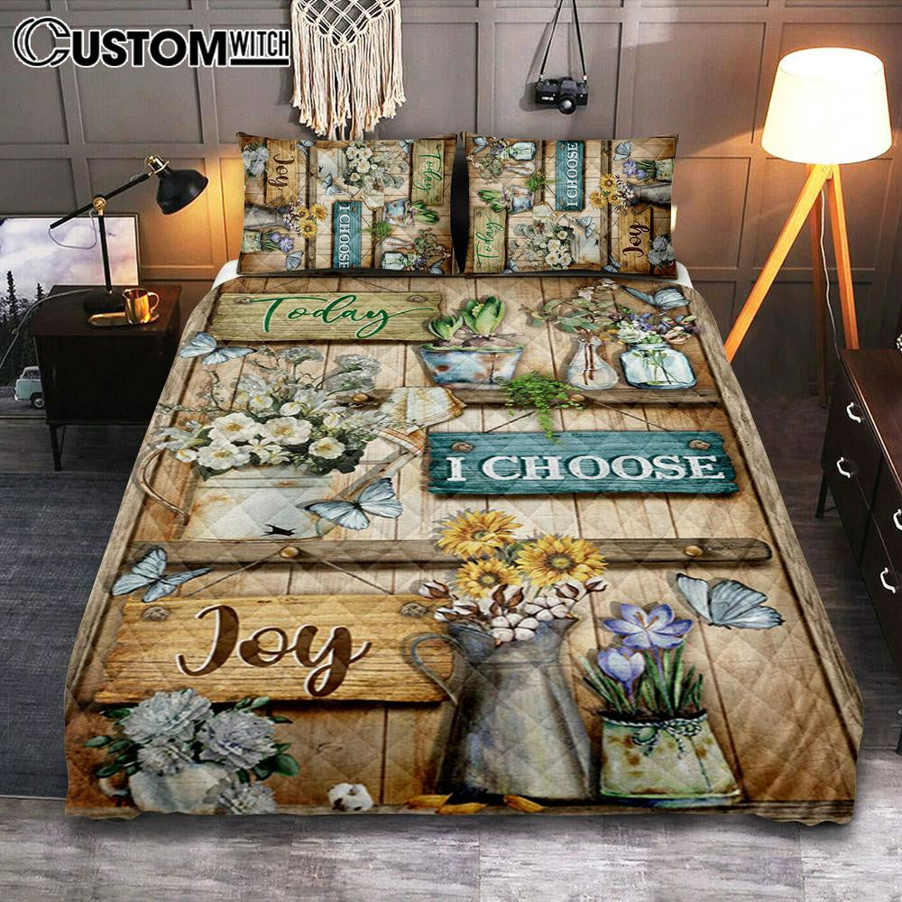 Today I Choose Joy Flower Butterfly Quilt Bedding Set Prints – Christian Cover Twin Bedding Decor – Bible Verse Quilt Bedding Set Art Today I Choose Joy Flower Butterfly Quilt Bedding Set Prints – Christian Cover Twin Bedding Decor – Bible Verse Quilt Bedding Set Art