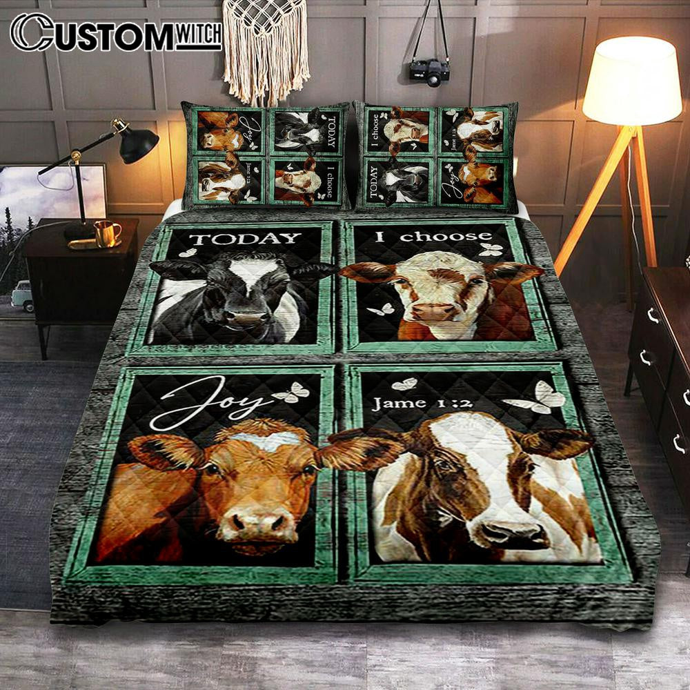 Today I Choose Joy Cow Mint Window Butterfly Quilt Bedding Set Bedroom – Bible Verse Quilt Bedding Set Art – Christian Home Decor Today I Choose Joy Cow Mint Window Butterfly Quilt Bedding Set Bedroom – Bible Verse Quilt Bedding Set Art – Christian Home Decor