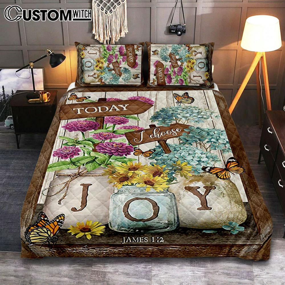 Today I Choose Joy Blue Hydrangea Butterfly Quilt Bedding Set Bedroom – Bible Verse Quilt Bedding Set Art – Christian Home Decor Today I Choose Joy Blue Hydrangea Butterfly Quilt Bedding Set Bedroom – Bible Verse Quilt Bedding Set Art – Christian Home Decor