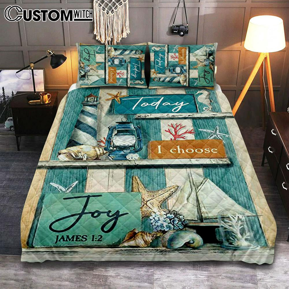 Today I Choose Joy Blue Background Quilt Bedding Set Bedroom – Christian Quilt Bedding Set Prints – Bible Verse Quilt Bedding Set Art Today I Choose Joy Blue Background Quilt Bedding Set Bedroom – Christian Quilt Bedding Set Prints – Bible Verse Quilt Bedding Set Art