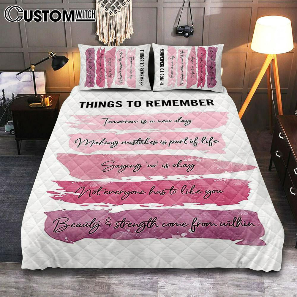 Things To Rememver Quilt Bedding Set Bedroom – Gifts For Women, Girls, Teens, Daughter, Bff Things To Rememver Quilt Bedding Set Bedroom – Gifts For Women, Girls, Teens, Daughter, Bff