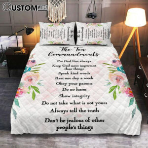 The Ten Commandments Quilt Bedding Set Prints For Classroom Church Sunday School Or Homeschool