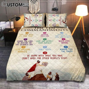 The Ten Commandment Quilt Bedding Set Bedroom – Christian Quilt Bedding Set Bedroom Decor