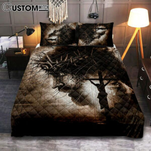 The Sacrifice Of Jesus Christ Quilt Bedding Set Print – Inspirational Quilt Bedding Set Art – Christian Bedroom Home Decor