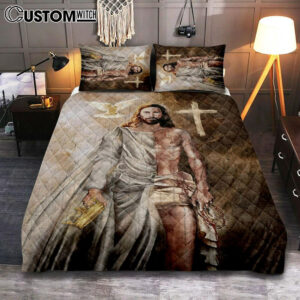 The Return Of Christ Jesus Quilt Bedding Set Prints – Jesus Christ Quilt Bedding Set Art – Christian Cover Twin Bedding Decor