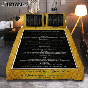 The Promises Of God Quilt Bedding Set Bedroom – 2 Corinthians 1 20 – Christian Quilt Bedding Set Bedroom Decor