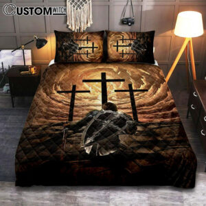 The Old Rugged Cross Warrior Of God Knight Quilt Bedding Set Art – Christian Art – Bible Verse Bedroom – Religious Home Decor