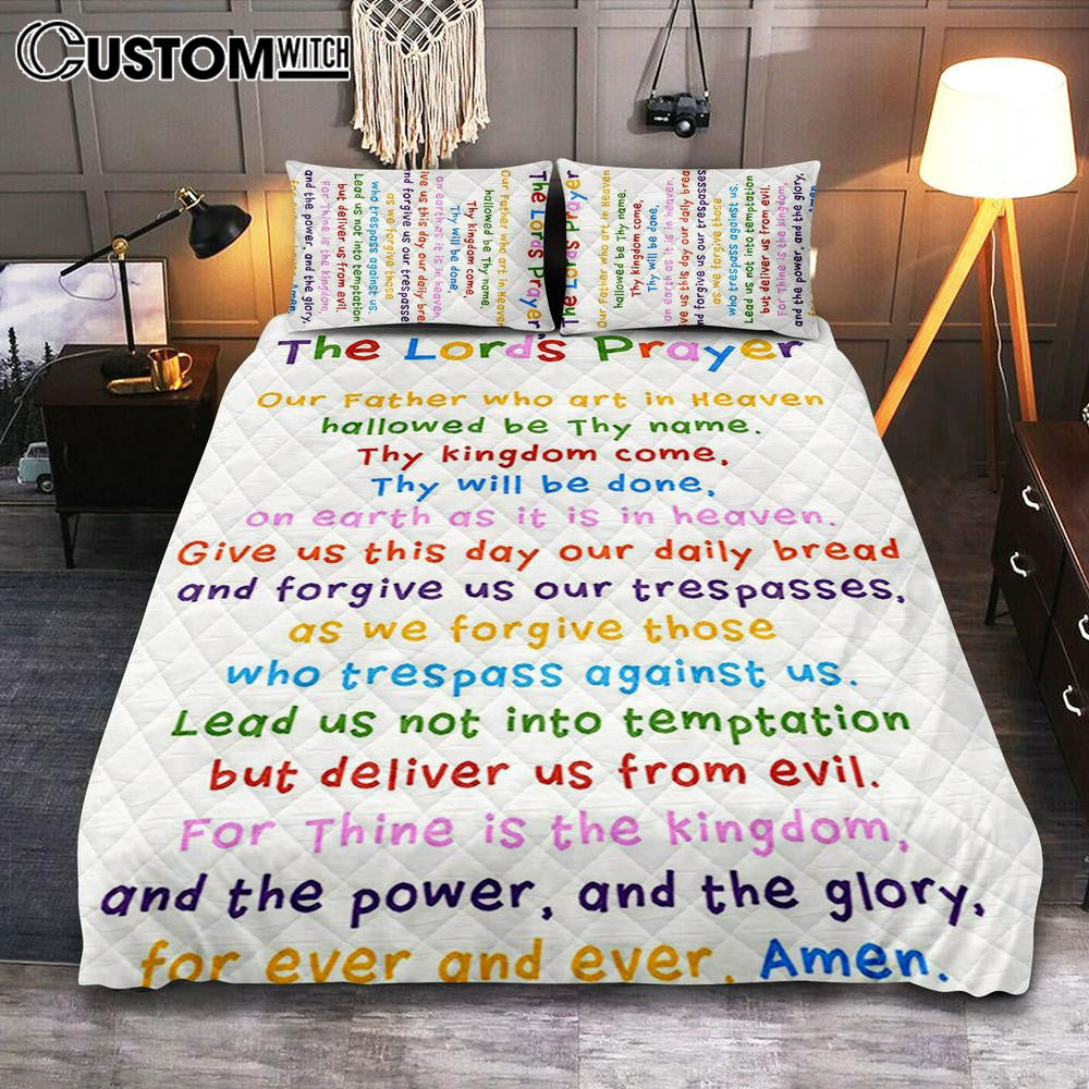The Lords Prayer Quilt Bedding Set Bedroom – Christian Quilt Bedding Set Bedroom Decor