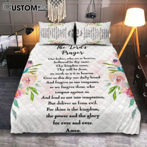 The Lords Prayer Cover Twin Bedding Decor – Bible Verse Bedroom – Gift For Women, Pastor