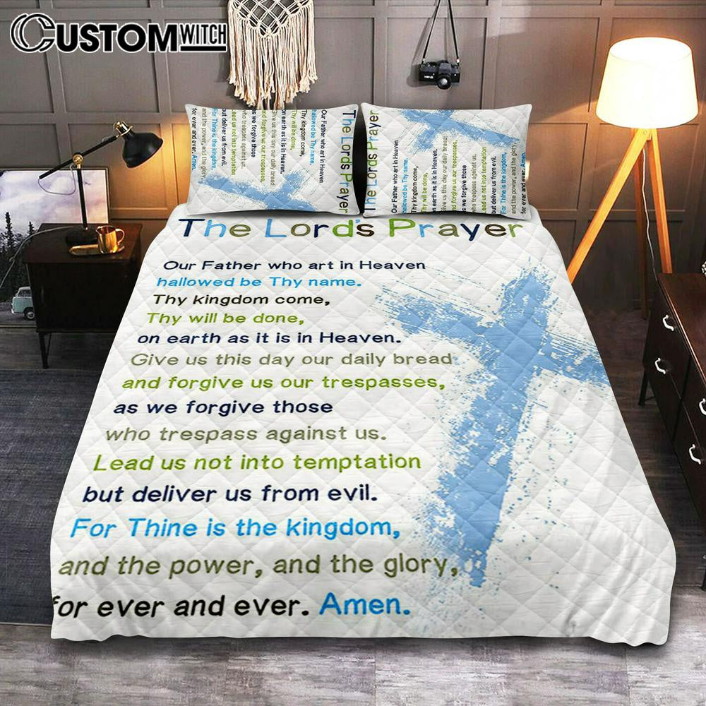 The Lords Prayer Bible Verse Bedroom – Christian Daughter Gifts – Christian Quilt Bedding Set Bedroom Decor