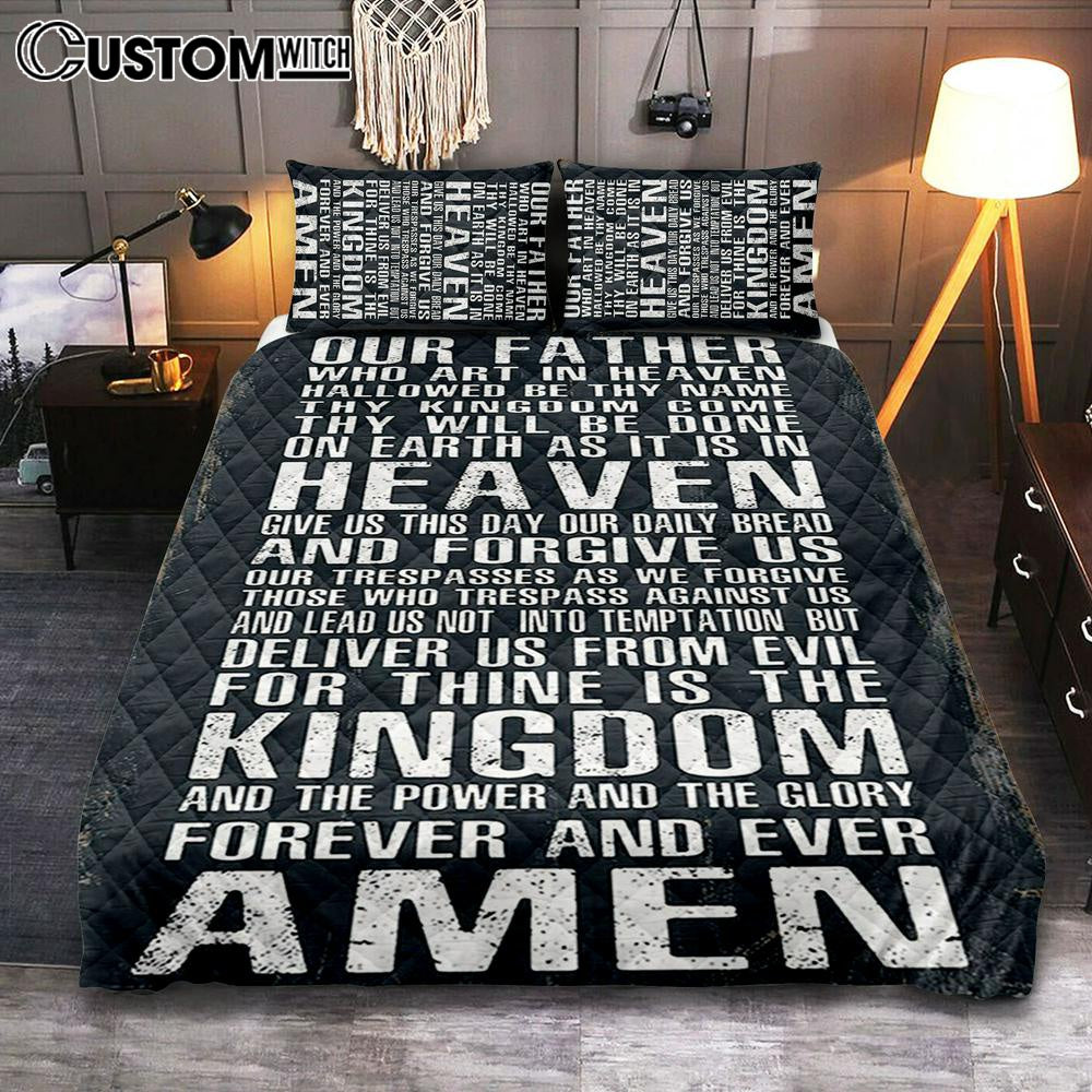 The Lords Prayer Bedroom – Our Father Who Art In Heaven – Christian Quilt Bedding Set Bedroom Decor