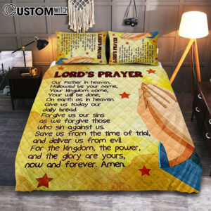 The Lord’s Prayer Kid’s Scripture Bedroom Print – Christian Quilt Bedding Set Bedroom Decor