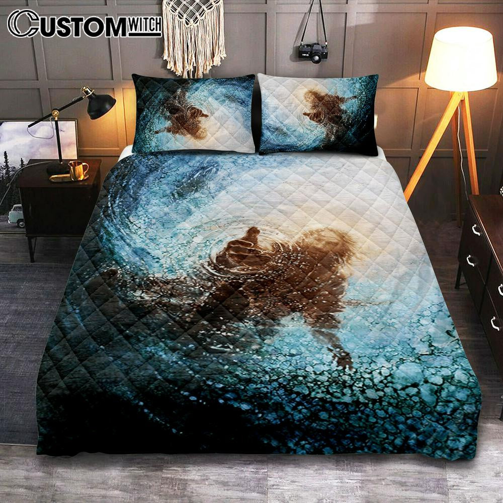The Hand Of God In Water Quilt Bedding Set Prints – Christian Cover Twin Bedding Decor – Bible Verse Quilt Bedding Set Art The Hand Of God In Water Quilt Bedding Set Prints – Christian Cover Twin Bedding Decor – Bible Verse Quilt Bedding Set Art