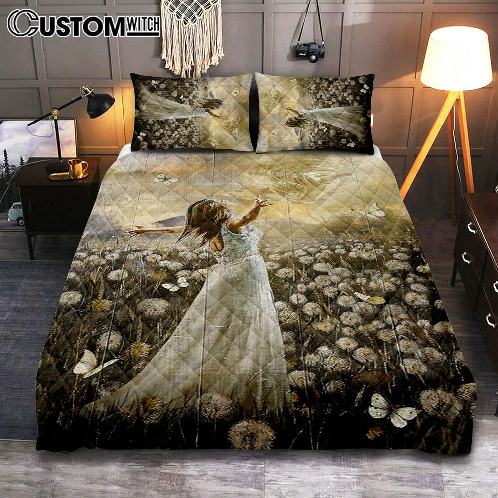 The Hand Of God Beautiful Girl Dandelion Field Quilt Bedding Set Art – Christian Art – Bible Verse Bedroom – Religious Home Decor The Hand Of God Beautiful Girl Dandelion Field Quilt Bedding Set Art – Christian Art – Bible Verse Bedroom – Religious Home Decor