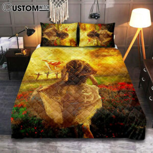 The Girl Running To God Quilt Bedding Set Bedroom – Christian Cover Twin Bedding Quilt Bedding Set – Religious Quilt Bedding Set Prints