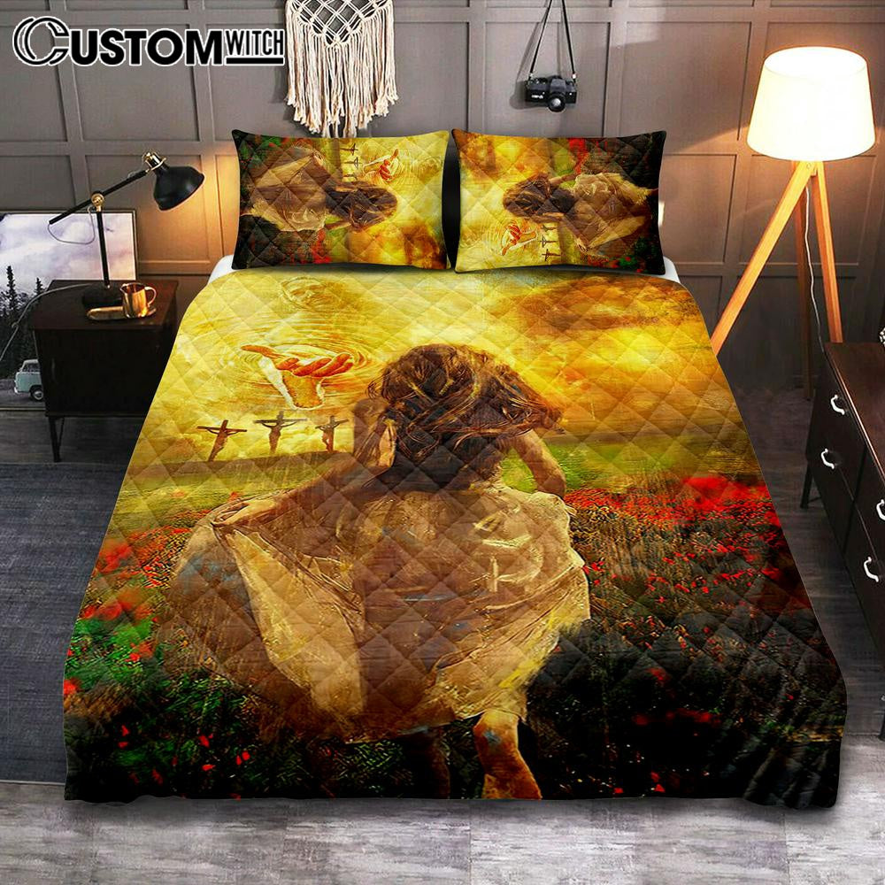 The Girl Running To God Quilt Bedding Set Bedroom – Christian Cover Twin Bedding Quilt Bedding Set – Religious Quilt Bedding Set Prints