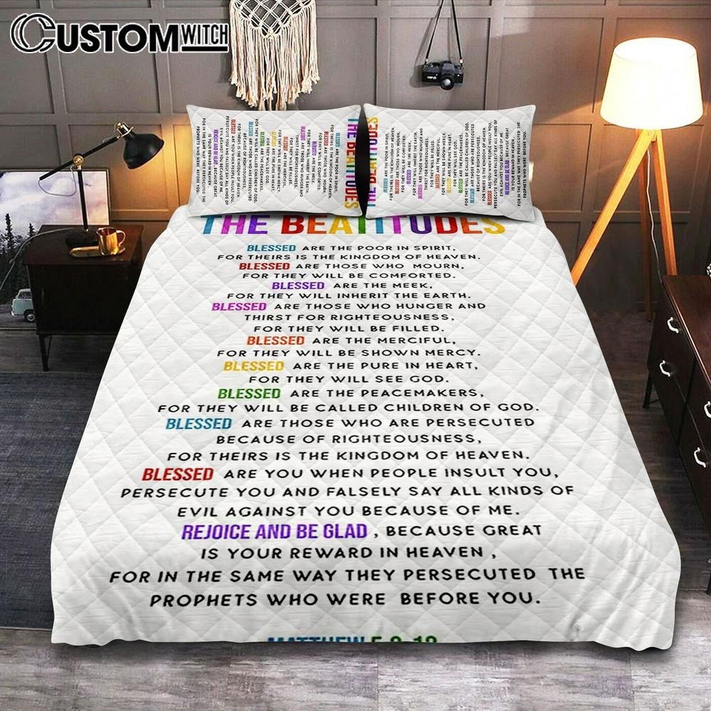The Beatitudes Quilt Bedding Set Bedroom – Christian Quilt Bedding Set Bedroom Decor