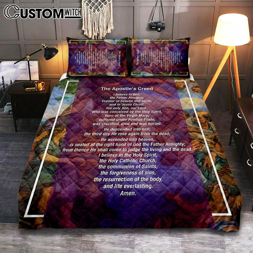 The Apostle’s Creed Quilt Bedding Set Prints – Jesus Christ Surrounded By His Apostles – Christian Quilt Bedding Set Bedroom Decor