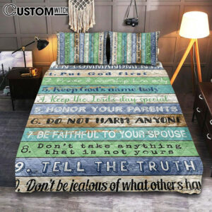 Ten Commandments Quilt Bedding Set Cover Twin Bedding Decor 1 – Christian Quilt Bedding Set Bedroom Decor