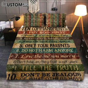 Ten Commandments Quilt Bedding Set Bedroom – Christian Quilt Bedding Set Bedroom Decor