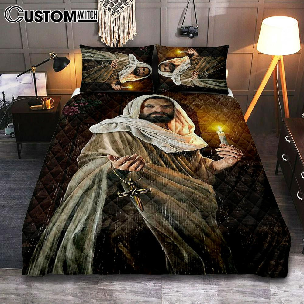 Take My Hand Jesus Christ The Redeemer Jesus Calls Quilt Bedding Set Prints – Jesus Christ Quilt Bedding Set Art – Christian Cover Twin Bedding Decor
