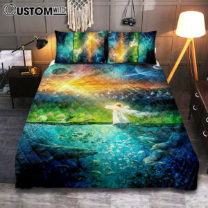 Symphony Of Praise Jesus Quilt Bedding Set Prints – Jesus Christ Quilt Bedding Set Art – Christian Cover Twin Bedding Decor