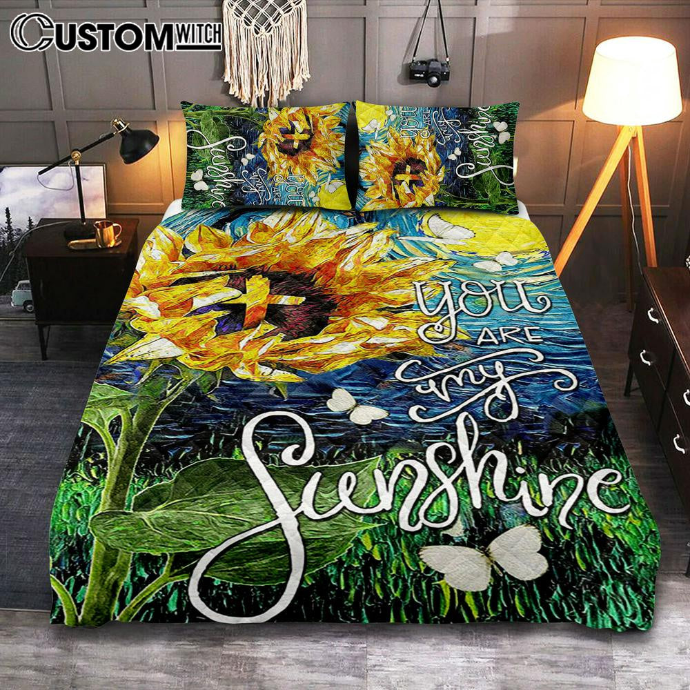 Sunflower You Are My Sunshine Quilt Bedding Set Art – Christian Art – Bible Verse Bedroom – Religious Home Decor Sunflower You Are My Sunshine Quilt Bedding Set Art – Christian Art – Bible Verse Bedroom – Religious Home Decor