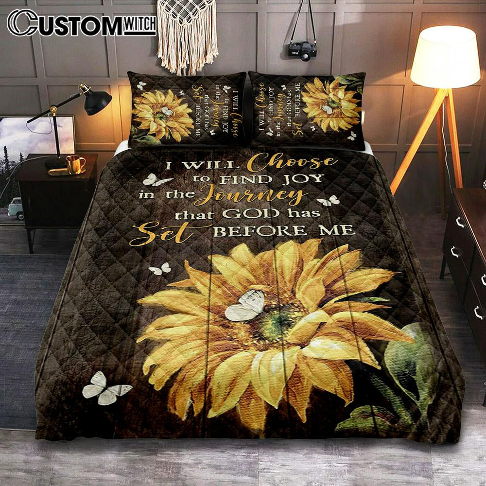 Sunflower Butterfly I Will Choose To Find Joy In The Journey Quilt Bedding Set Art – Christian Art – Bible Verse Bedroom – Religious Home Decor Sunflower Butterfly I Will Choose To Find Joy In The Journey Quilt Bedding Set Art – Christian Art – Bible Verse Bedroom – Religious Home Decor