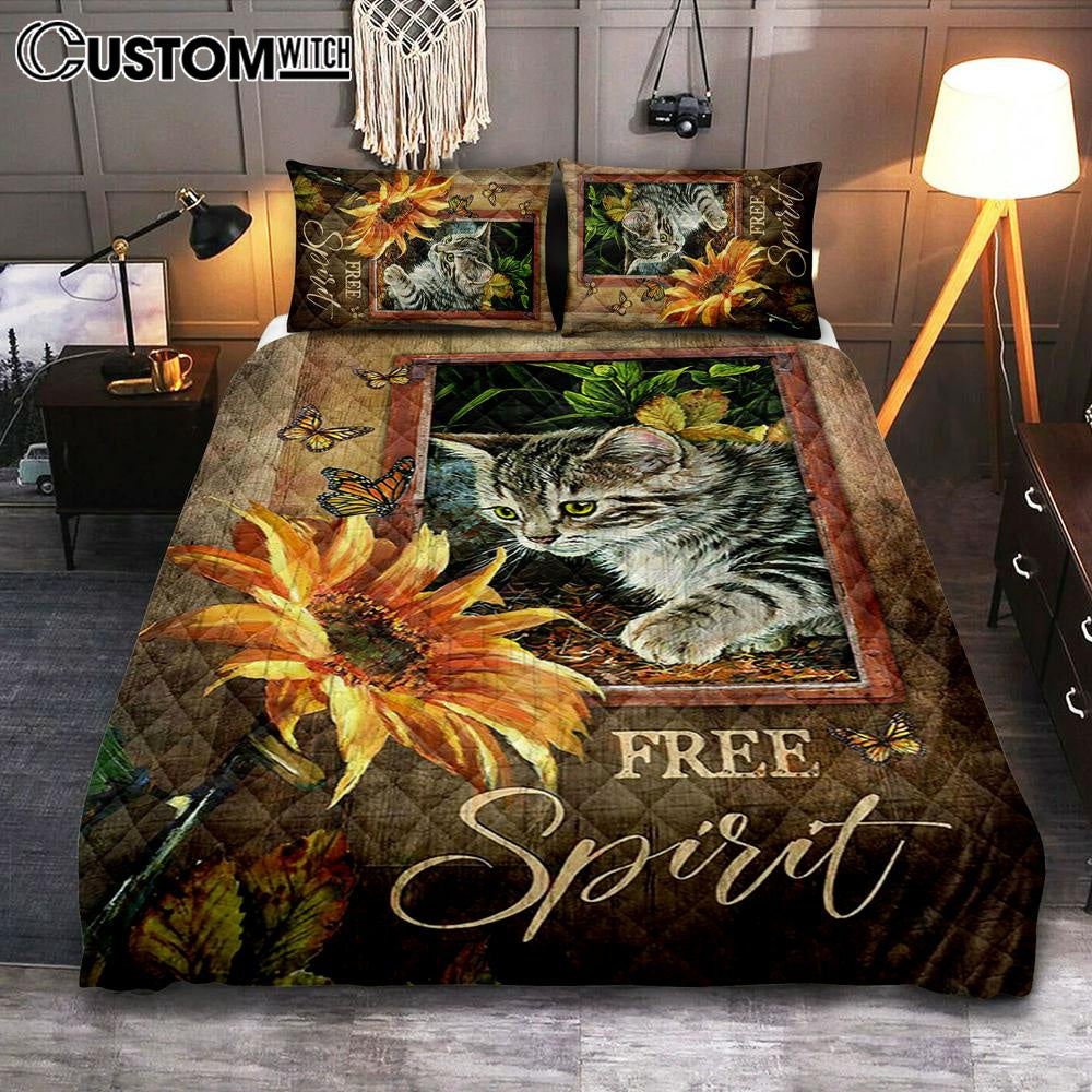 Sunflower Butterfly Cat Free Spirit Quilt Bedding Set Art – Christian Art – Bible Verse Bedroom – Religious Home Decor Sunflower Butterfly Cat Free Spirit Quilt Bedding Set Art – Christian Art – Bible Verse Bedroom – Religious Home Decor
