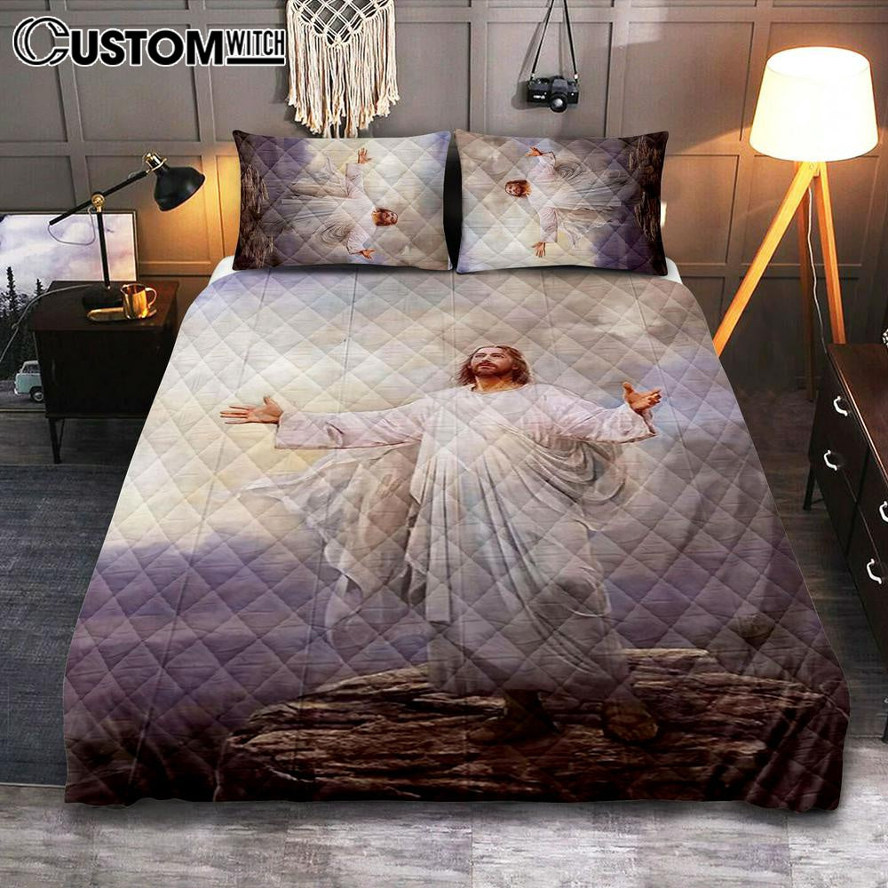 Jesus Christ Spread His Arms Quilt Bedding Set – For This Purpose I Have Come Jesus Quilt Bedding Set Prints – Jesus Christ Quilt Bedding Set Art Jesus Christ Spread His Arms Quilt Bedding Set – For This Purpose I Have Come Jesus Quilt Bedding Set Prints – Jesus Christ Quilt Bedding Set Art