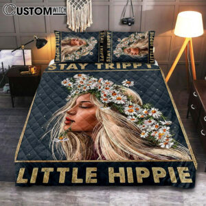 Stay Trippy Little Hippie Daisy Flower Bedroom – Trippy Cover Twin Bedding Decor