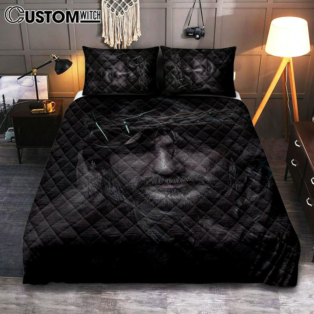 Spiritual Jesus Christ With Crown Of Thorns Quilt Bedding Set Prints – Religious Quilt Bedding Set Art – Christian Cover Twin Bedding Decor Spiritual Jesus Christ With Crown Of Thorns Quilt Bedding Set Prints – Religious Quilt Bedding Set Art – Christian Cover Twin Bedding Decor