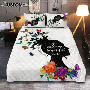 Song Of Solomon 2 10 Quilt Bedding Set – He Calls Me Beautiful One Bedroom – Christian Gifts For Women, Teens, Girls