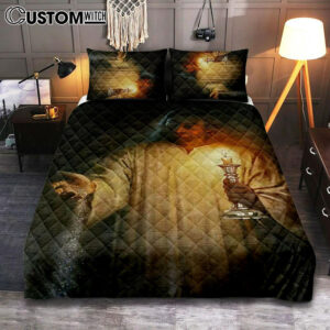 Salt And Light God Jesus Quilt Bedding Set Prints – Jesus Christ Quilt Bedding Set Art – Christian Cover Twin Bedding Decor