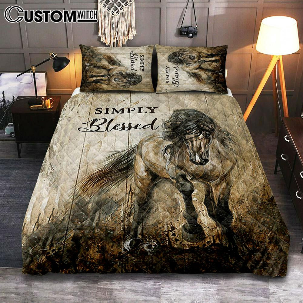 Running Horse Simply Blessed Quilt Bedding Set Print – Inspirational Quilt Bedding Set Art – Christian Bedroom Home Decor Running Horse Simply Blessed Quilt Bedding Set Print – Inspirational Quilt Bedding Set Art – Christian Bedroom Home Decor