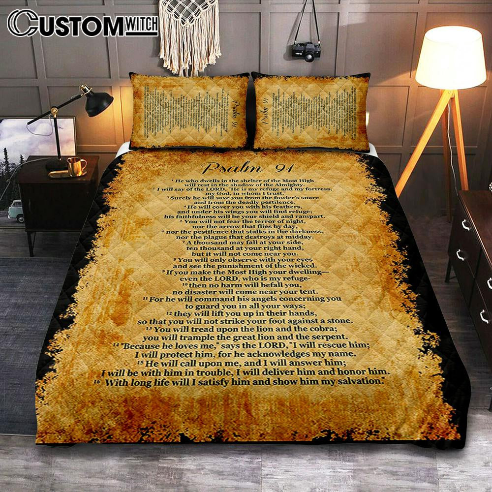Psalm 91 – He Will Call Upon Me And I Will Answer Him Quilt Bedding Set Cover Twin Bedding Print – Christian Quilt Bedding Set Bedroom Decor Psalm 91 – He Will Call Upon Me And I Will Answer Him Quilt Bedding Set Cover Twin Bedding Print – Christian Quilt Bedding Set Bedroom Decor
