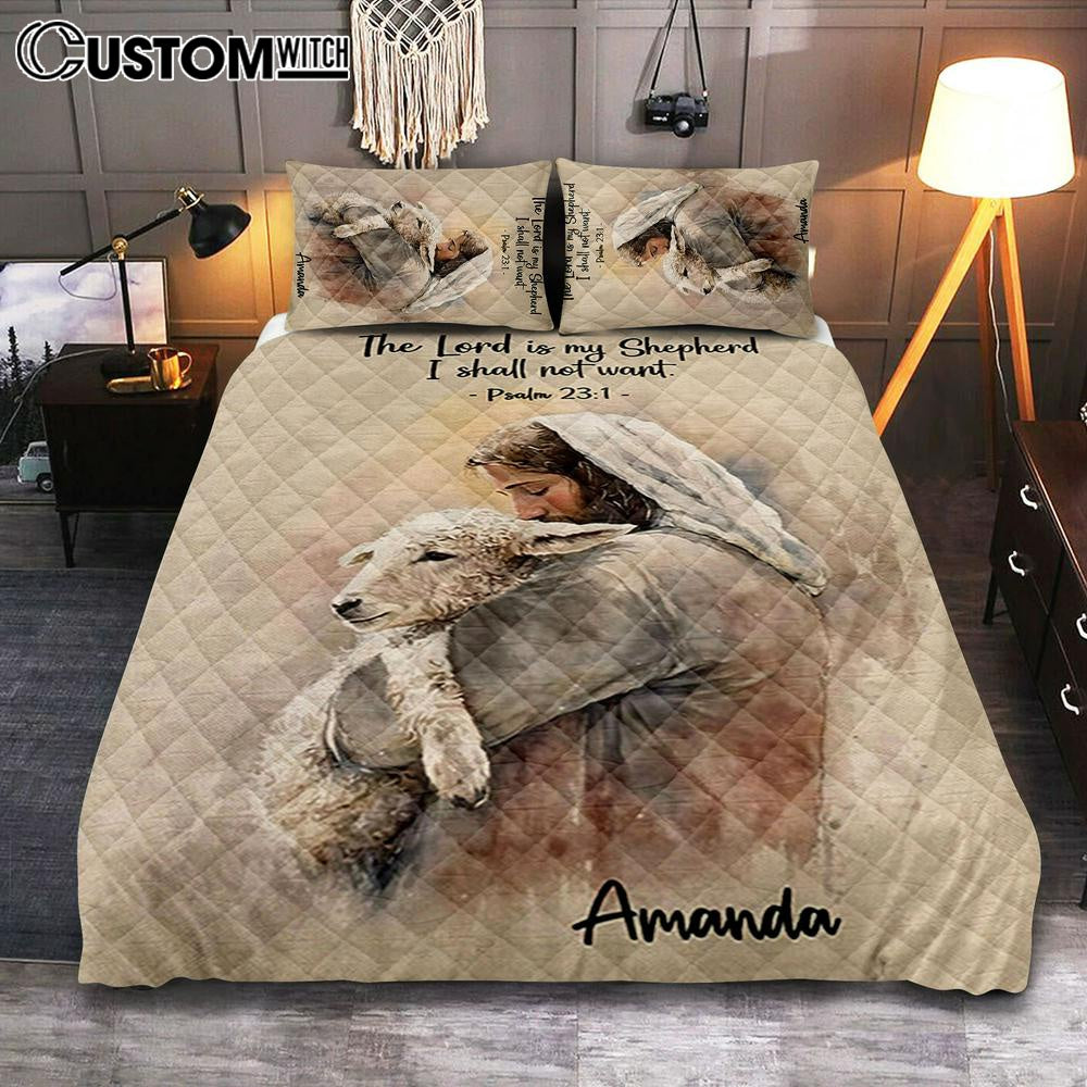 Psalm 31 The Lord Is My Shepherd Personalized Quilt Bedding Set Bedroom – Christian Quilt Bedding Set Prints – Bible Verse Gift For Women Of God