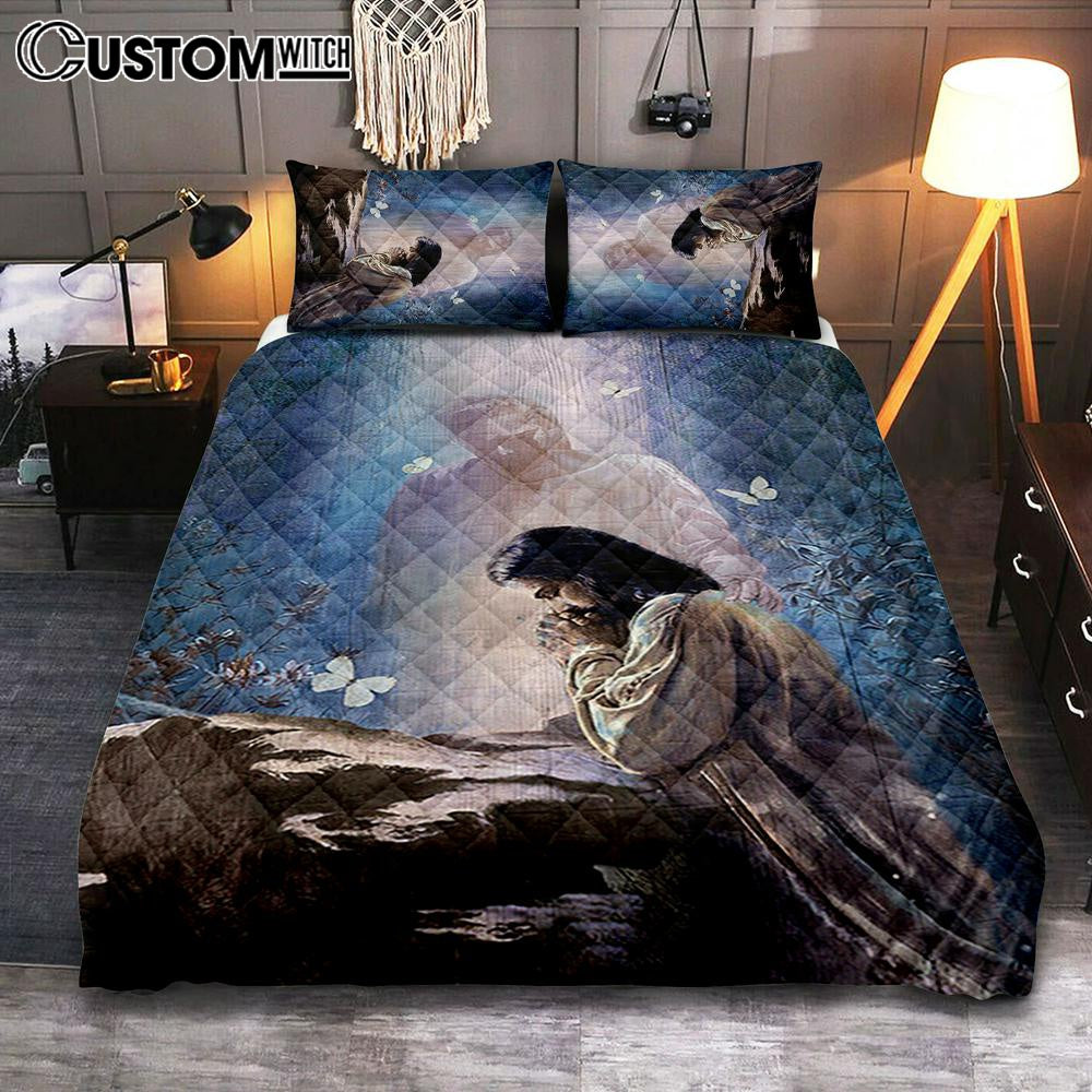 Praying With God White Butterfly Forest Quilt Bedding Set Print – Inspirational Quilt Bedding Set Art – Christian Bedroom Home Decor Praying With God White Butterfly Forest Quilt Bedding Set Print – Inspirational Quilt Bedding Set Art – Christian Bedroom Home Decor
