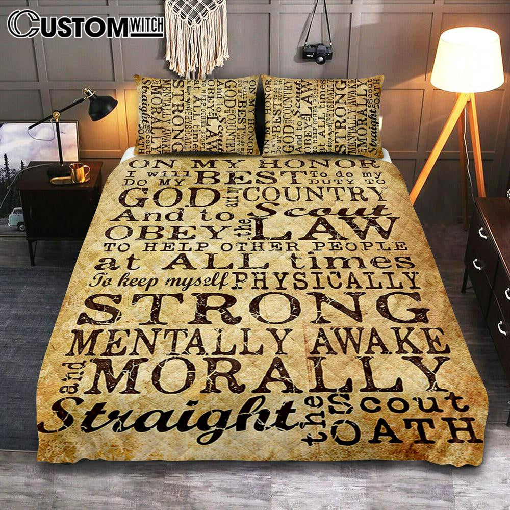 On My Honor I Will Do My Best Straight The Scout Oath Quilt Bedding Set Bedroom – Christian Cover Twin Bedding Quilt Bedding Set – Religious Quilt Bedding Set Prints On My Honor I Will Do My Best Straight The Scout Oath Quilt Bedding Set Bedroom – Christian Cover Twin Bedding Quilt Bedding Set – Religious Quilt Bedding Set Prints