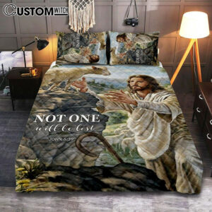 Not One Will Be Lost Jesus & Lamb Quilt Bedding Set Bedroom – Jesus Quilt Bedding Set Pictures – Christian Quilt Bedding Set Bedroom