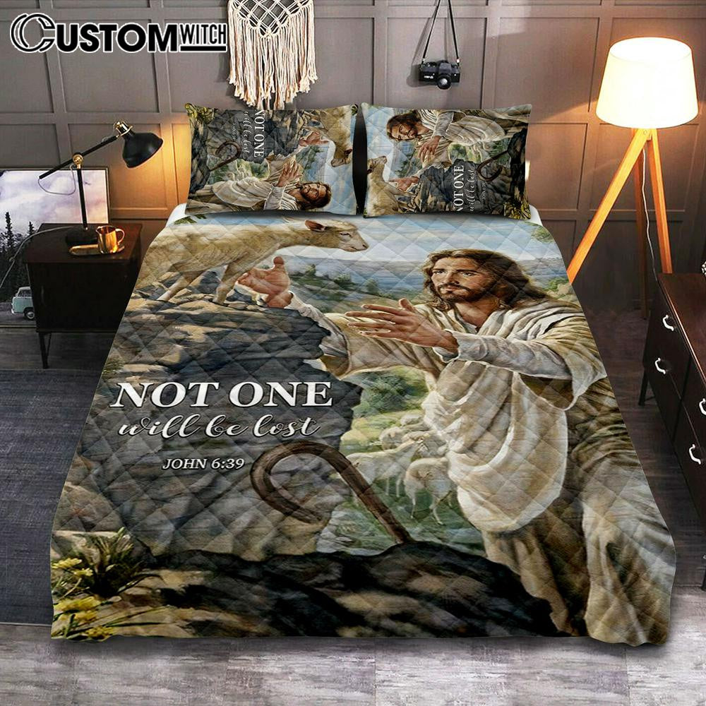 Not One Will Be Lost Jesus & Lamb Quilt Bedding Set Bedroom – Jesus Quilt Bedding Set Pictures – Christian Quilt Bedding Set Bedroom