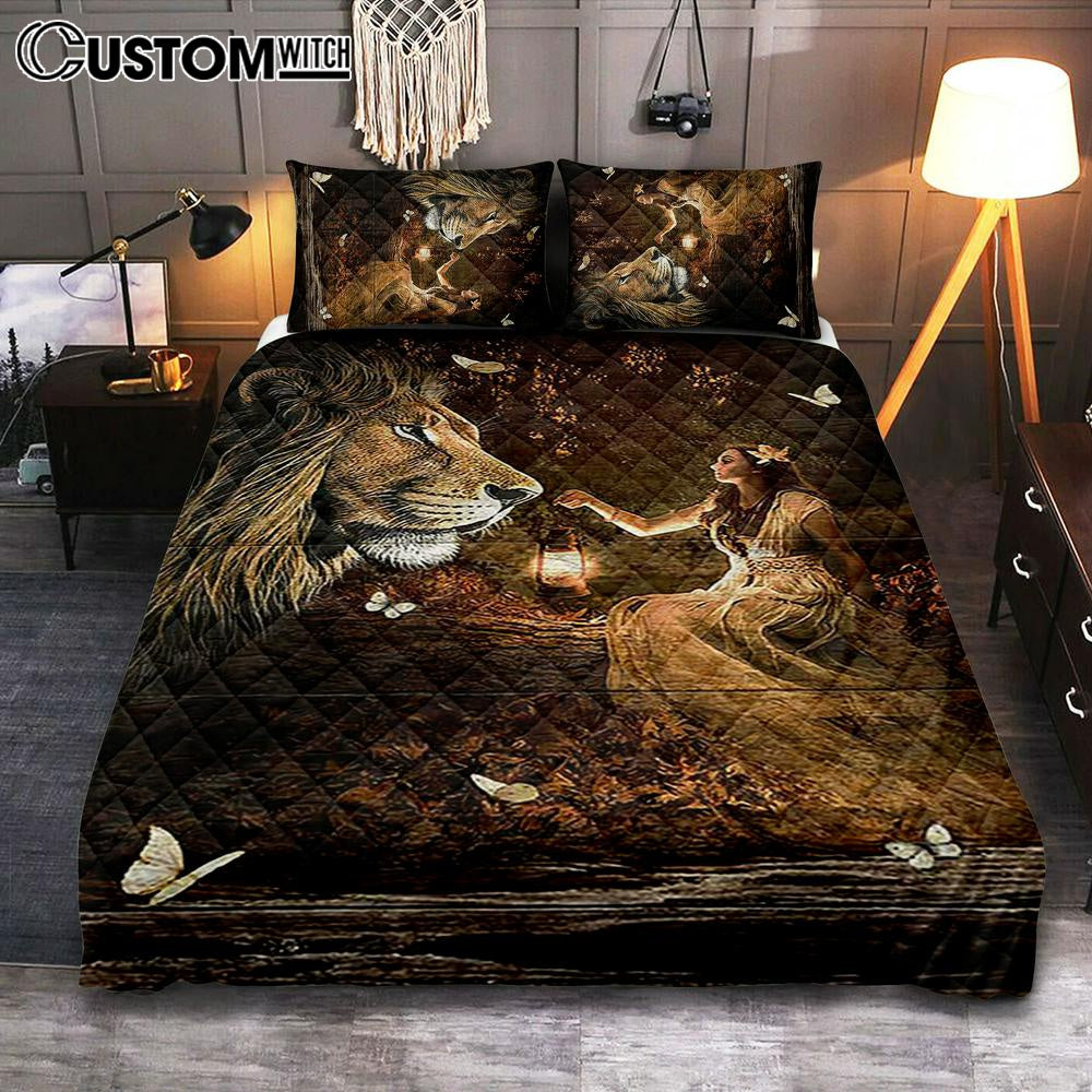 Lion Of Judah Pretty Girl White Butterfly Quilt Bedding Set – Lion Quilt Bedding Set Print – Christian Bedroom – Religious Home Decor Lion Of Judah Pretty Girl White Butterfly Quilt Bedding Set – Lion Quilt Bedding Set Print – Christian Bedroom – Religious Home Decor
