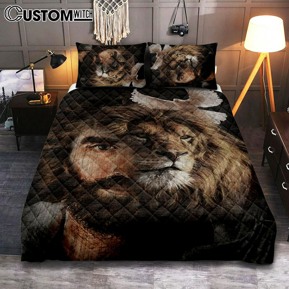 Lion Of Judah Jesus And The Dove Quilt Bedding Set Prints – Jesus Christ Quilt Bedding Set Art – Christian Cover Twin Bedding Decor Lion Of Judah Jesus And The Dove Quilt Bedding Set Prints – Jesus Christ Quilt Bedding Set Art – Christian Cover Twin Bedding Decor