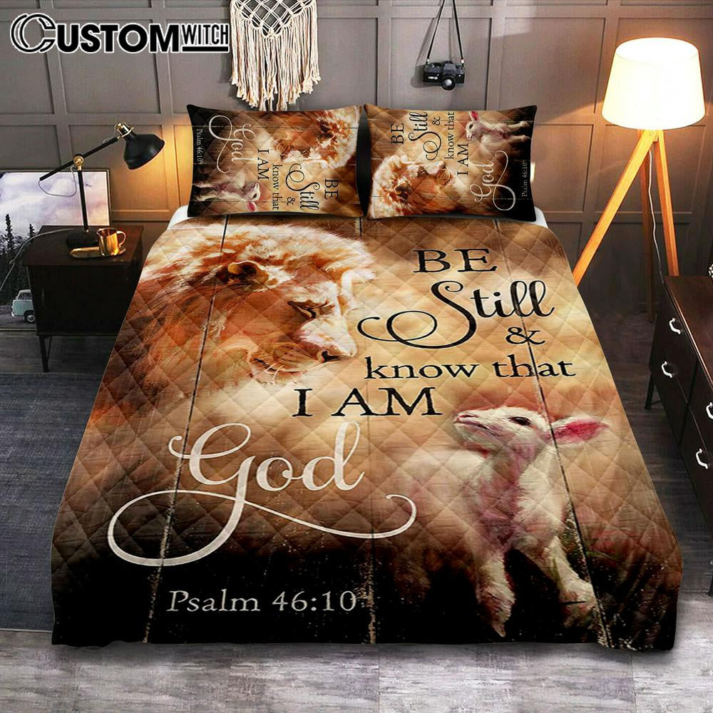 Lion Lamb Of Jesus Be Still And Know That I Am God Quilt Bedding Set Art – Christian Art – Bible Verse Bedroom – Religious Home Decor Lion Lamb Of Jesus Be Still And Know That I Am God Quilt Bedding Set Art – Christian Art – Bible Verse Bedroom – Religious Home Decor